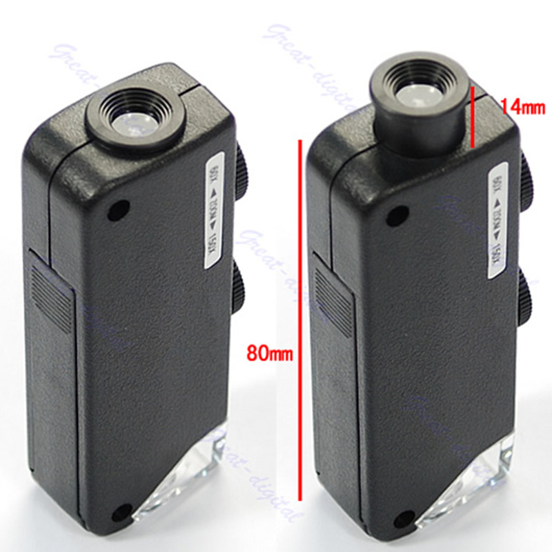 Mini Handheld 60x-100x Pocket Microscoop Magnifer Loep Met Lederen Tas