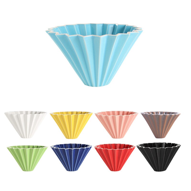 Ceramic Coffee Dripper 1-2Cups 1-4Cups Engine Style Coffee Drip Filter Cup Permanent Pour Over Coffee Maker
