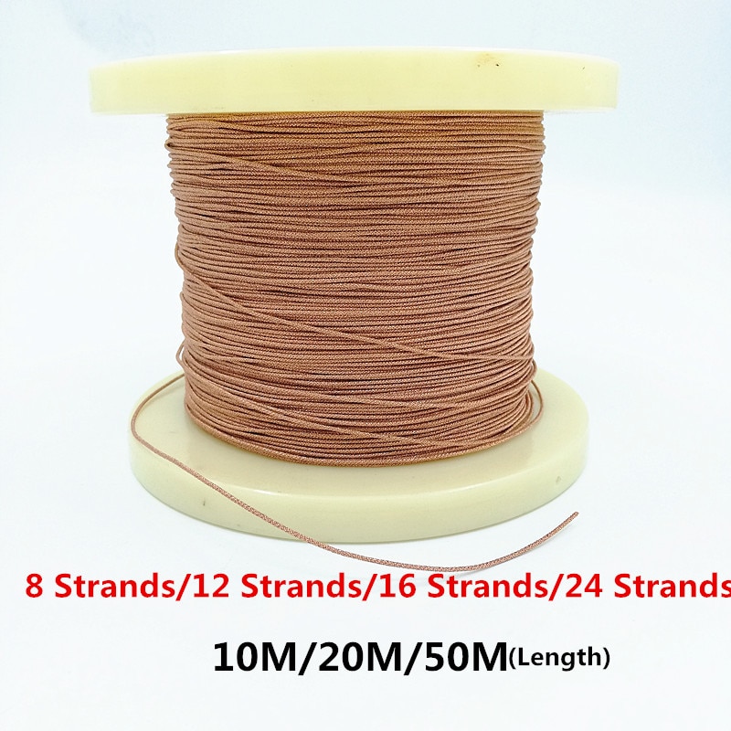 10m/20m/50m 8/12/16/24 brins haut-parleur fil de plomb tressé torsadé cuivre câble or bricolage pour 5 "-15" pouces Subwoofer