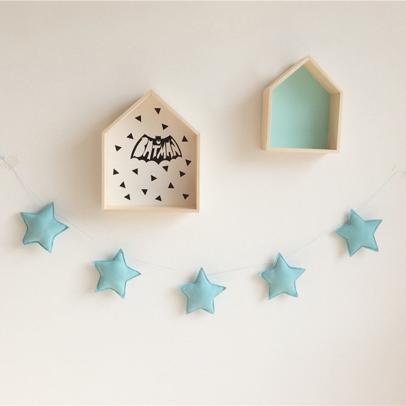 Guirnalda nórdica de estrellas y luna para decoración de pared, cartel de , alfombra de cama, banderines para Baby Shower, adorno colgante para habitación de niños, accesorios para fotos