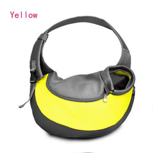 Pet Puppy Carrier Outdoor Travel Handtas Pouch Mesh Oxford Enkele Schoudertas Sling Mesh Comfort Travel Tote Schoudertas: yellow / L