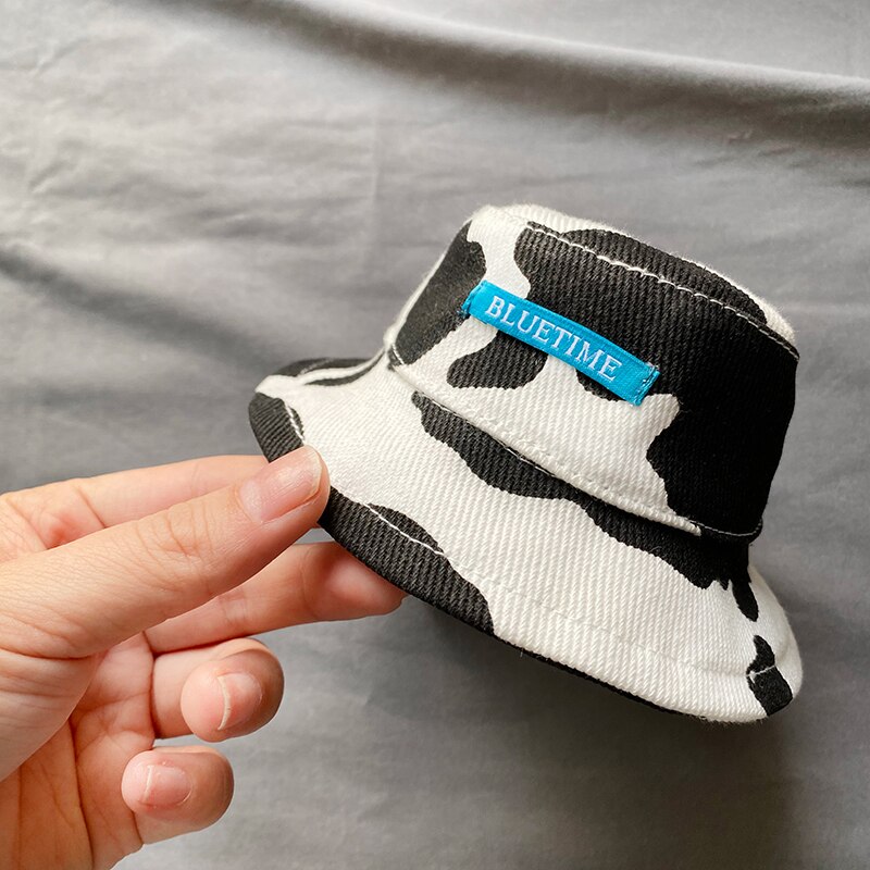 Krowa kapelusz rybaka cztery pory roku kot czapka chłodząca czapka dla psa Shiba Inu czapka zimowa corgi dla małych psów szczeniaczek akcesoria produkty dla zwierzaka domowego: krowa / M