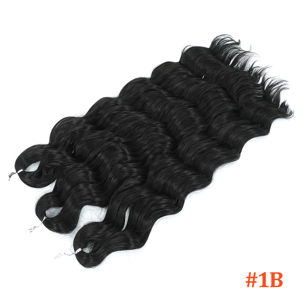 24" ANNA Water Wave Braiding Hair Extensions Synthetic Loose Deep Wave Curly Braid Hair Ombre Brown Rainbow Twist Crochet Hair
