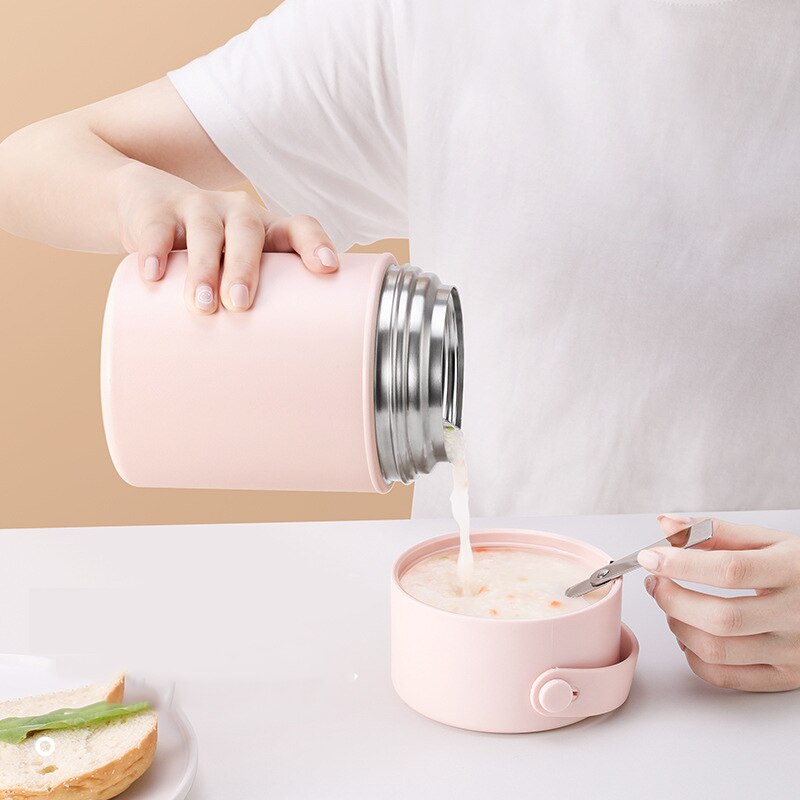Marmite à ragoût en acier inoxydable 316, pour homme et femme, poignée Portable, boîte à déjeuner, tasse Thermos, pour étudiant et employé de bureau