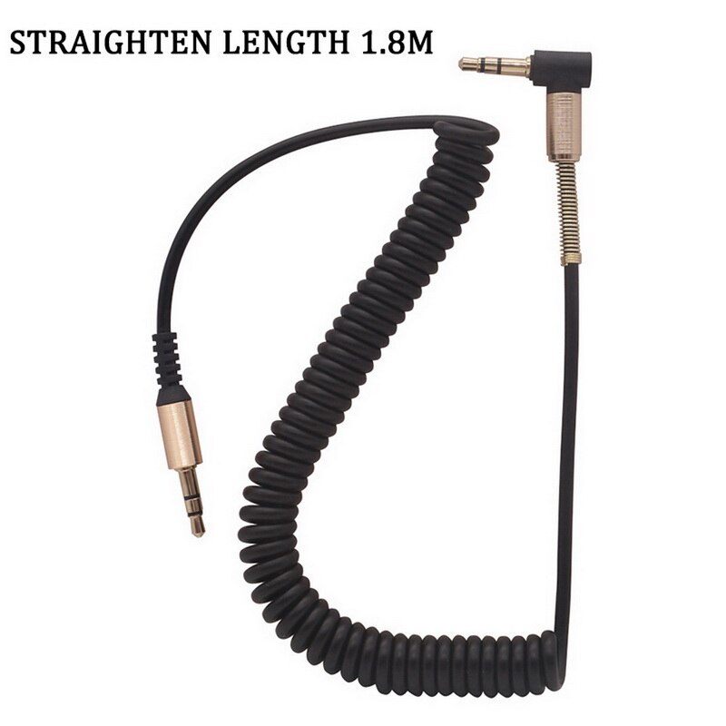 Elbow spring retractable 3.5mm audio cable aux audio speaker cable retractable cable car cable Extension Cable Retractable Cable: BlackRetractableline