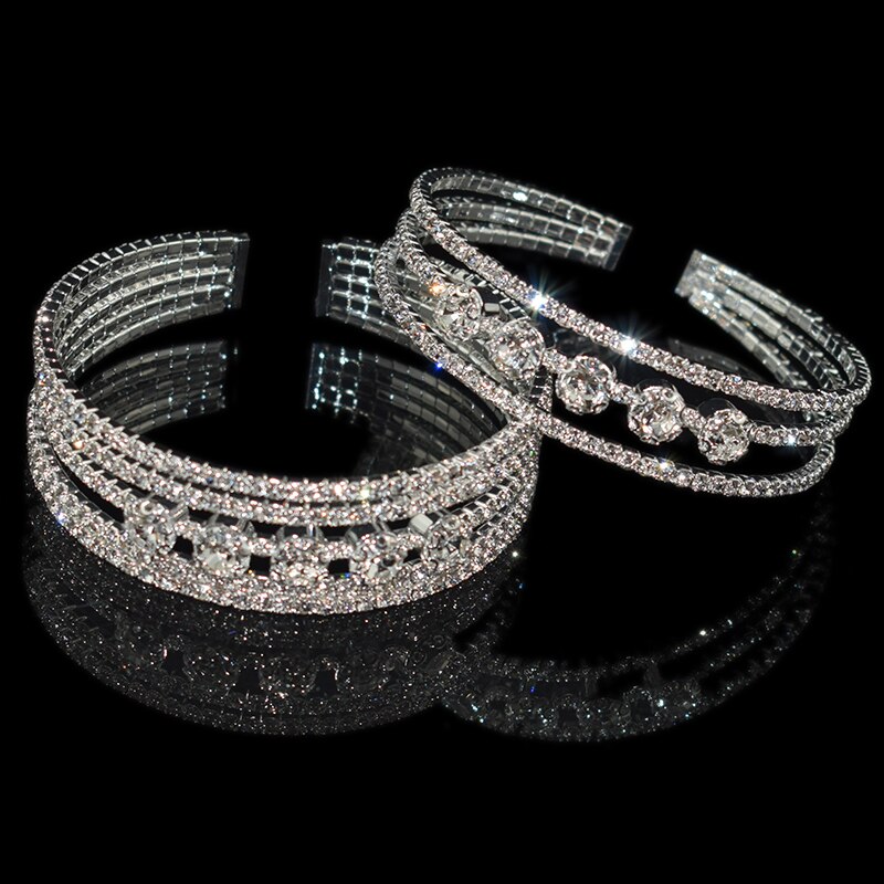 Crystal Parel Opening Armbanden Armbanden Voor Vrouwen Gold Verzilverd Stretching Armbanden Pulseras Mujer Sieraden