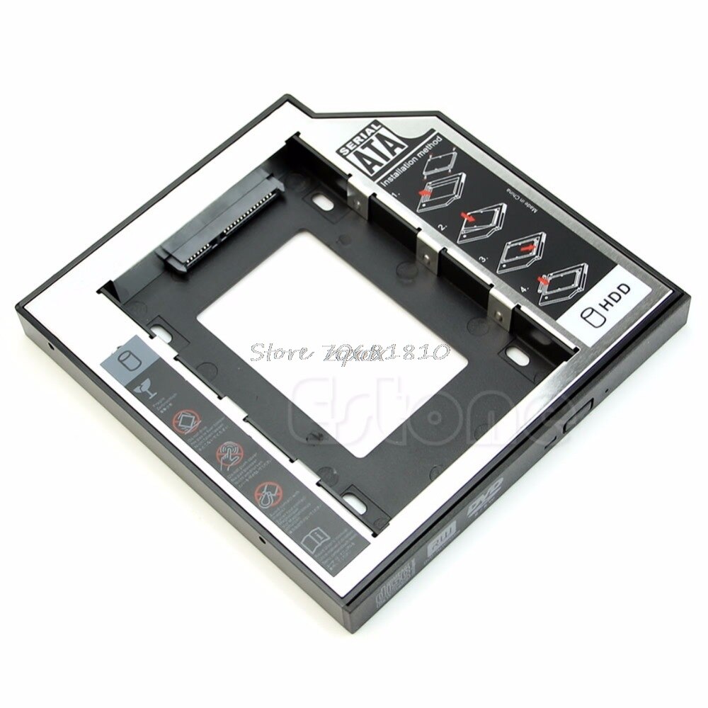 Universal 12.7mm sata 2nd disco rígido hdd caddy para DVD-ROM cd baía óptica whosale & dropship