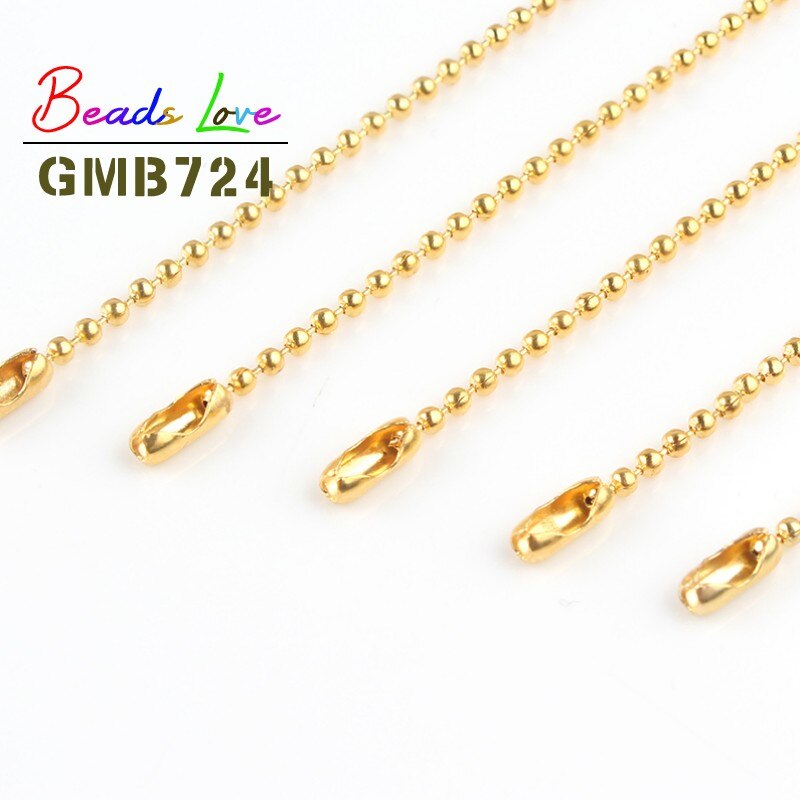 10pcs/lot 1,5 MM Kugel Ketten Passt Schlüssel Kette/Puppen/Label Hand Tag Stecker Für DIY Halskette Schmuck, Die Entdeckungen 60cm: Gold