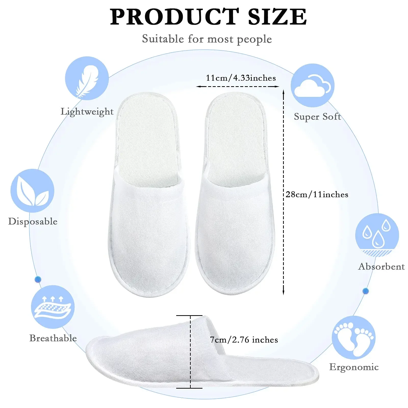 Disposable Slippers 10/20 Pairs Cotton of Closed-to Bathroom Slippers Suitable Suitable Home Guest Hospitality Shoes SPA