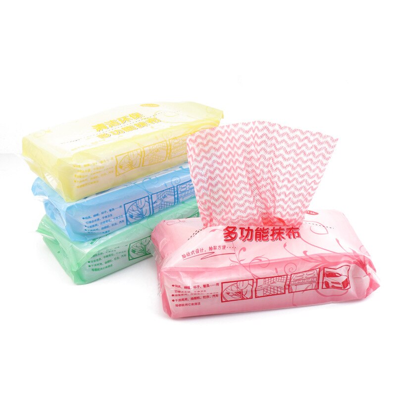 70pcs/bag Non-woven Fabric Kitchen Disposable Cleaning Cloth Multi-purpose Removable Dish Cloth