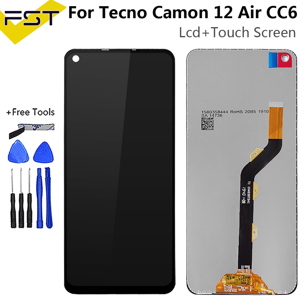 6.55''For Tecno Camon 12 Air CC6 LCD Display Touch Screen Digitizer Panel Assembly for Tecno Camon12Air Screen Repair Part+Tools