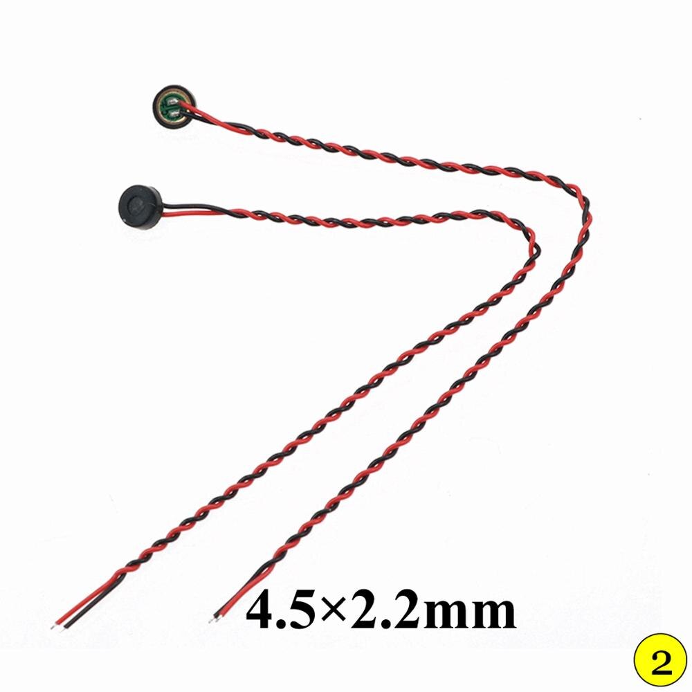 Microphone à condensateur électret yuxi, capsule de microphone à 2 broches, 4 x 2mm/4 x 1.5mm/4.5*2.2mm/6 x 7mm/6 2.2mm/9.7 5mm/10 x 7mm , micro de microphone