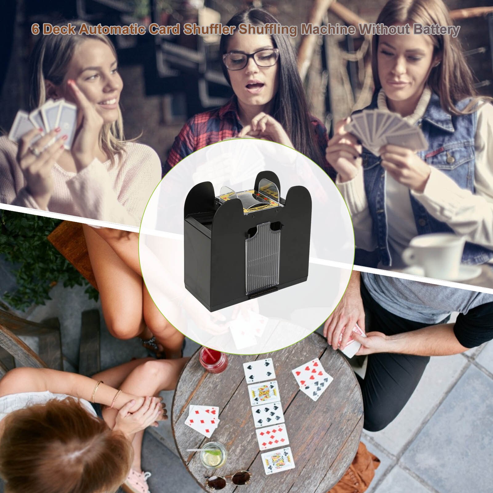 6 Dek Schuifelen Machine Bordspel Poker Speelkaarten Houten Elektrische Automatische Shuffler Perfect Voor Brug Of Poker Spelen