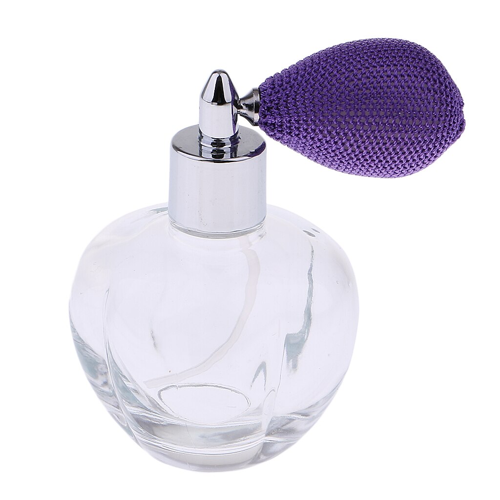 Perfume Atomisers Refillable Bottle Crystal Deco Spray EMPTY Glass 100ml Cute Shape: Purple