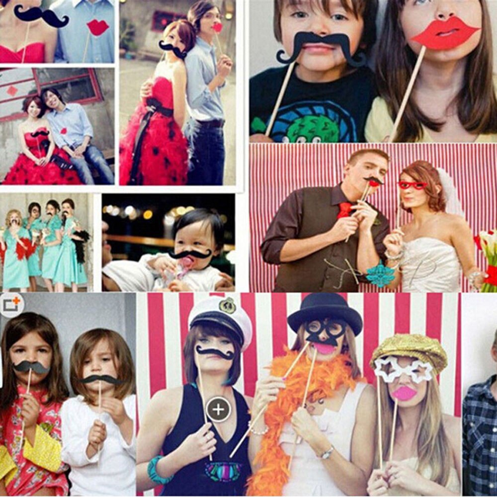 58 pcs/lot Photo Booth Props Photobooth For Wedding Decoration Birthday Party Event &amp; Party Supplies