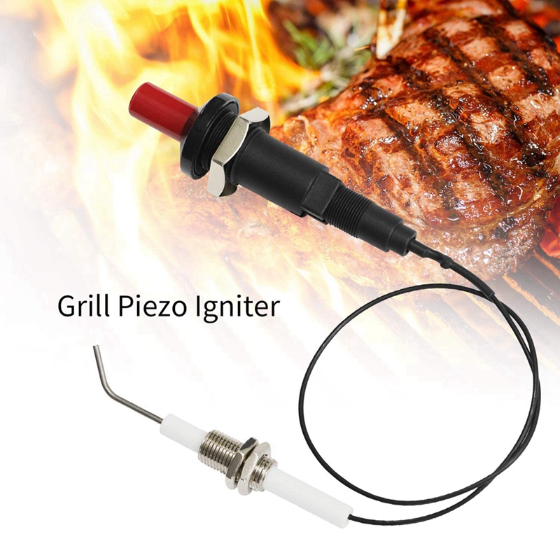 3Pcs Ceramic Electrode Ignition Spark Plug &amp; 5Pcs Gas Heater One Outlet Piezo Igniter Spark Plug Push Button Igniter