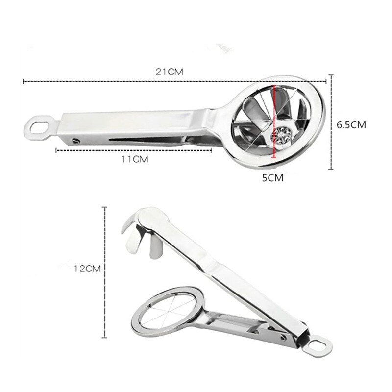 Stainless Steel Egg Slicer Egg Cutter with Handle for Hard Boiled Egg Heavy Duty Food Fruit Slicer with Six Blades Dishwasher