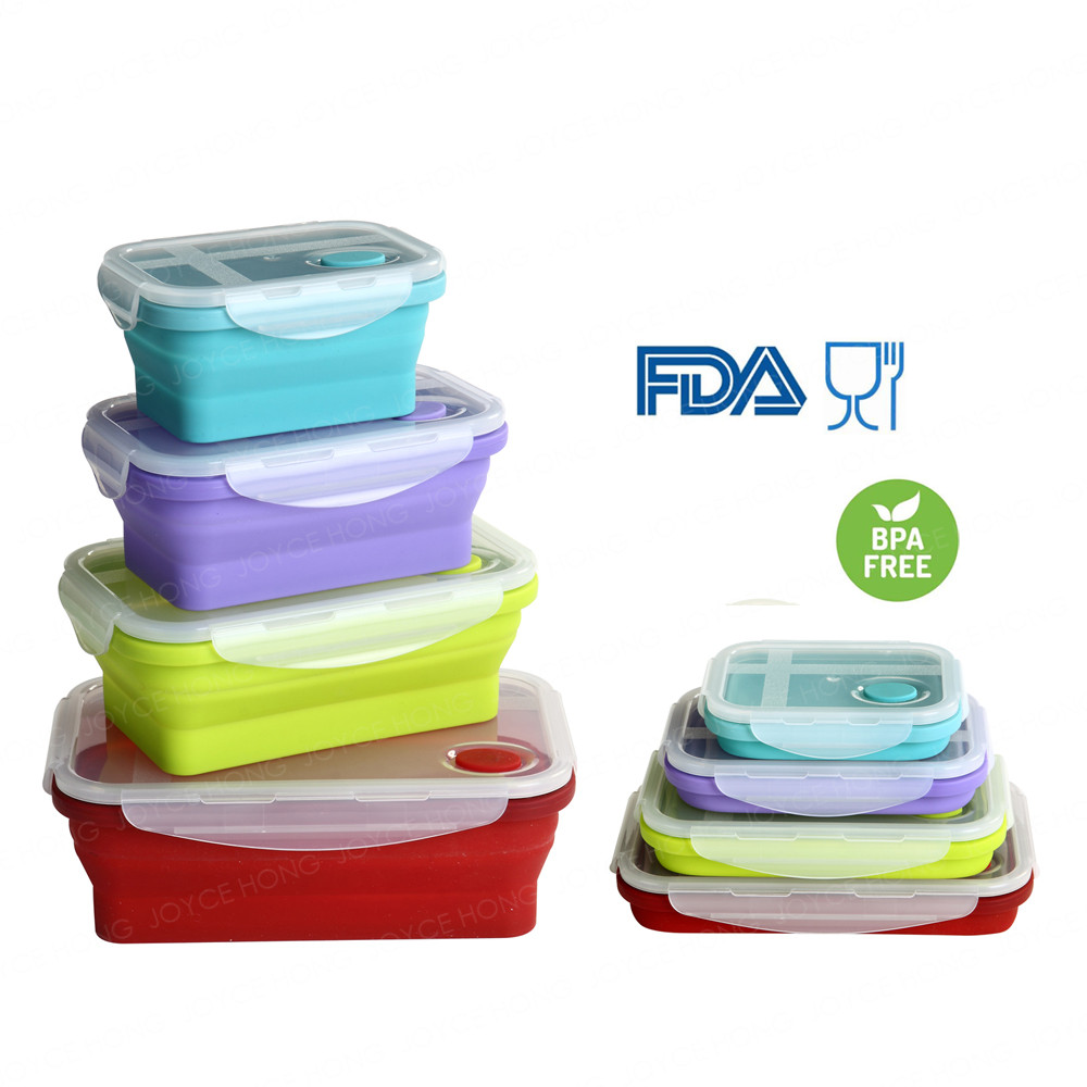 Silicone Folding Box Collapsible Lunch Box Container
