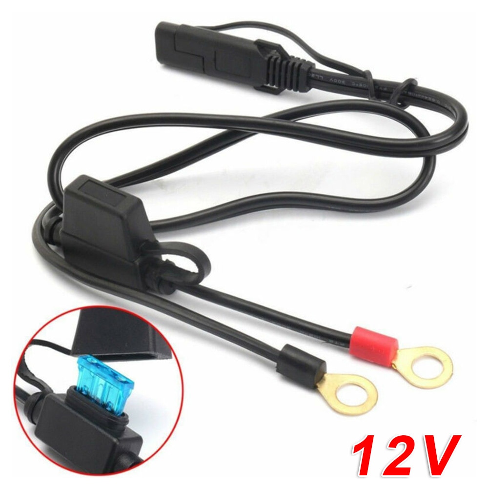 Motorcycle Battery Charger Cable 12-24V Replacement Accessories 10A Weatherproof