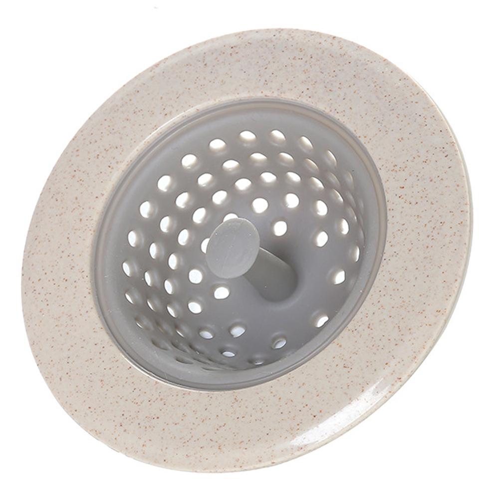 4 farver multifunktionelt silikone køkkenafløb filter vask gulvdæksel anti-tilstopning badeværelse dræning hårvask filter: Lysegul
