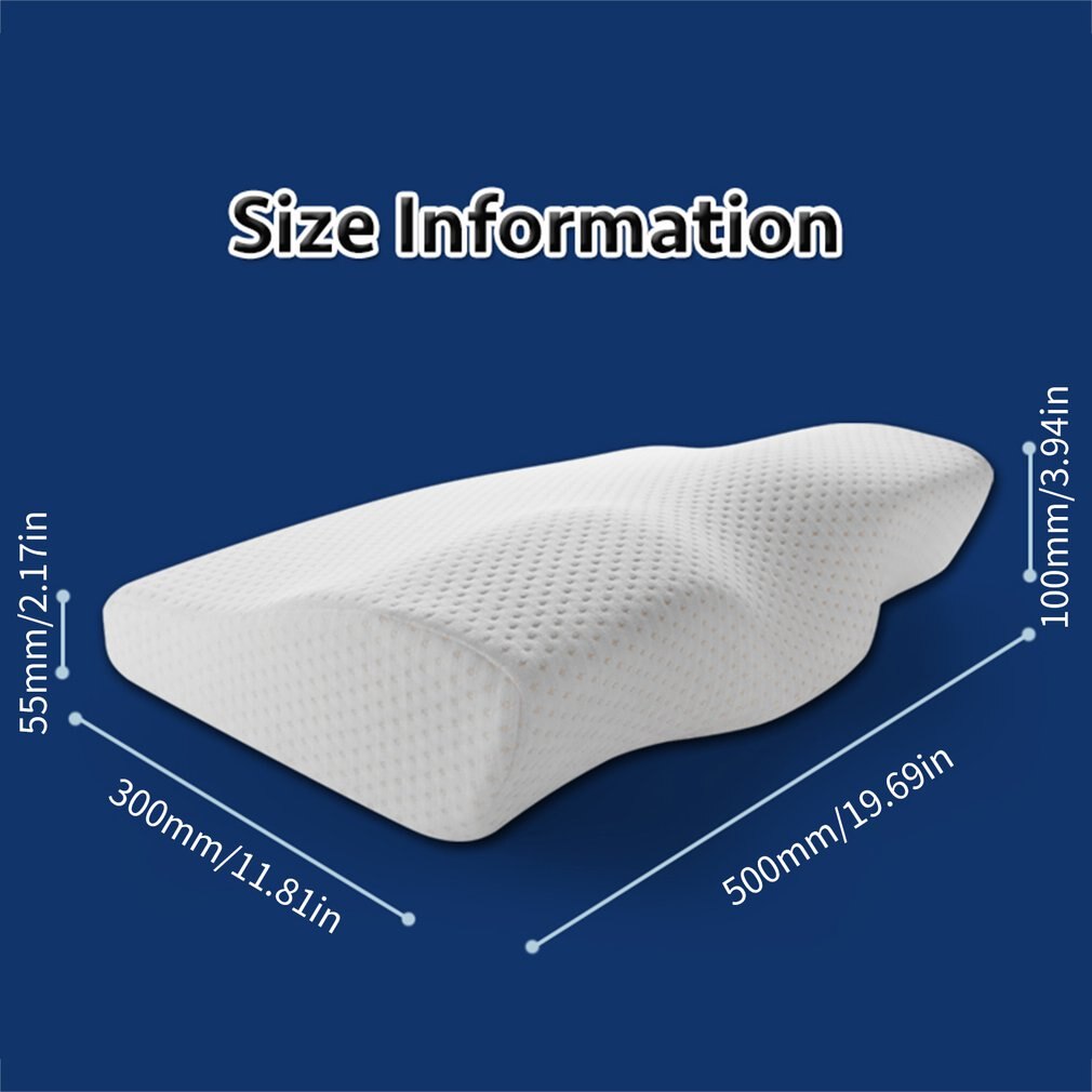 Memory Sponge Bed Pillow Neck Protection Slow Rebound Memory Foam Butterfly Shape Pillow Healthy Cervical Pillow