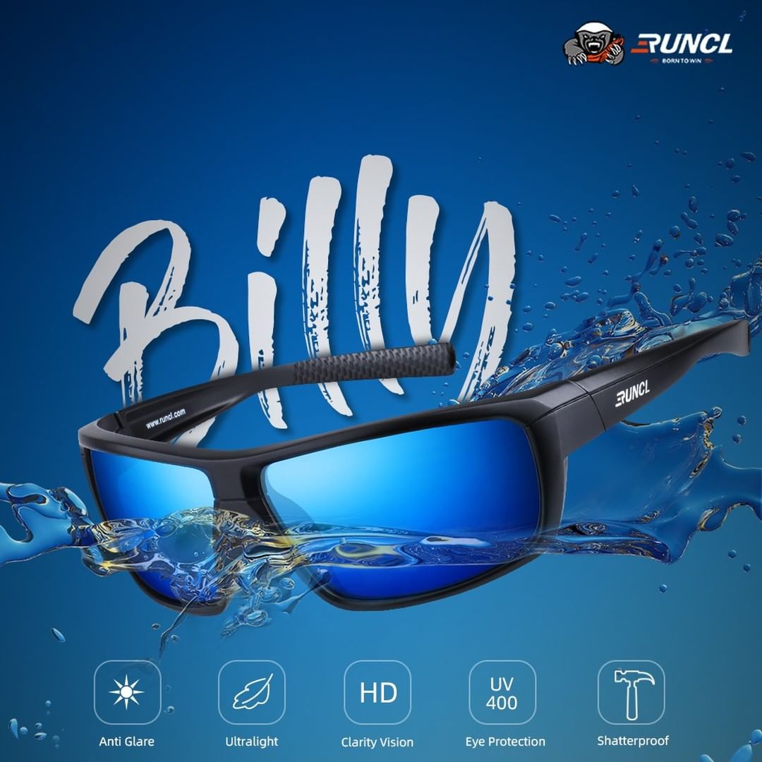 RUNCL Polarized Floating Sunglasses Sports Fishing Glasses for Men Women Outdoor Cycling Camping Driving Surfing