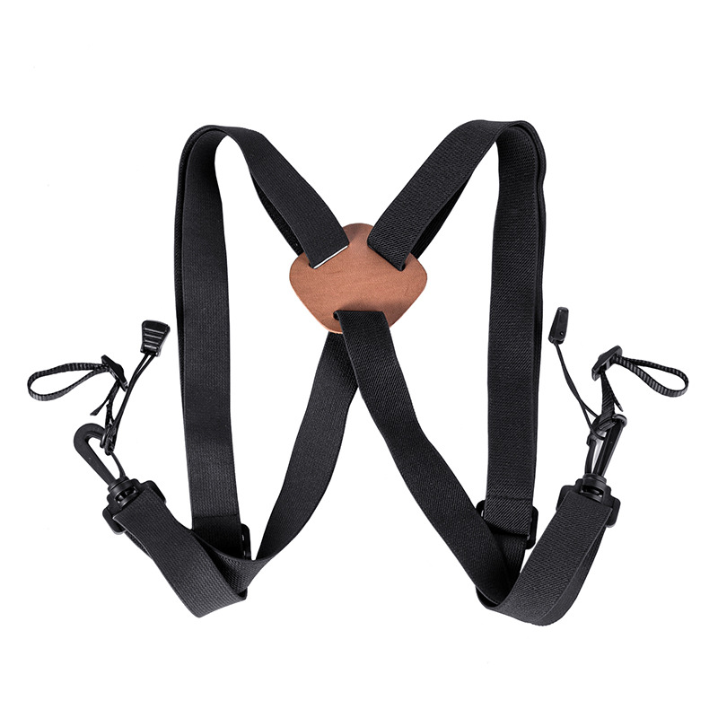 Sangle de harnais en forme de X, support binoculaire réglable, bretelles élastiques et durables, accessoires optiques pour jumelles et appareils photo: Black