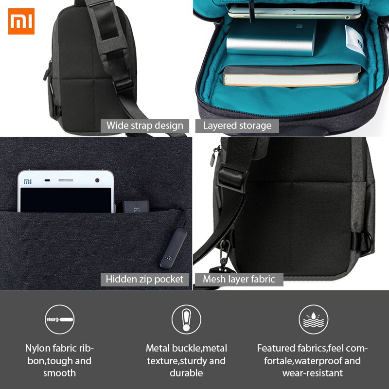 Originele Xiaomi Rugzak Sling Borst Bag Waterdichte Sling Urban Leisure Schoudertassen Sport Rugzak Unisex Rugzak