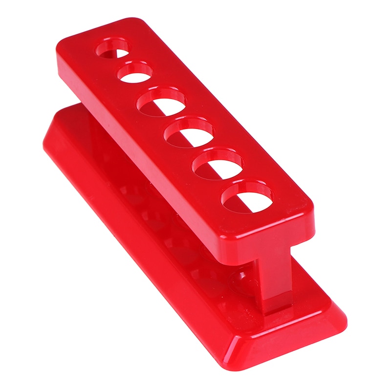 6 gaten houder standaard laboratorium reageerbuis standaard plank laboratorium schoolbenodigdheden rode plastic reageerbuis rek ondersteuning buret