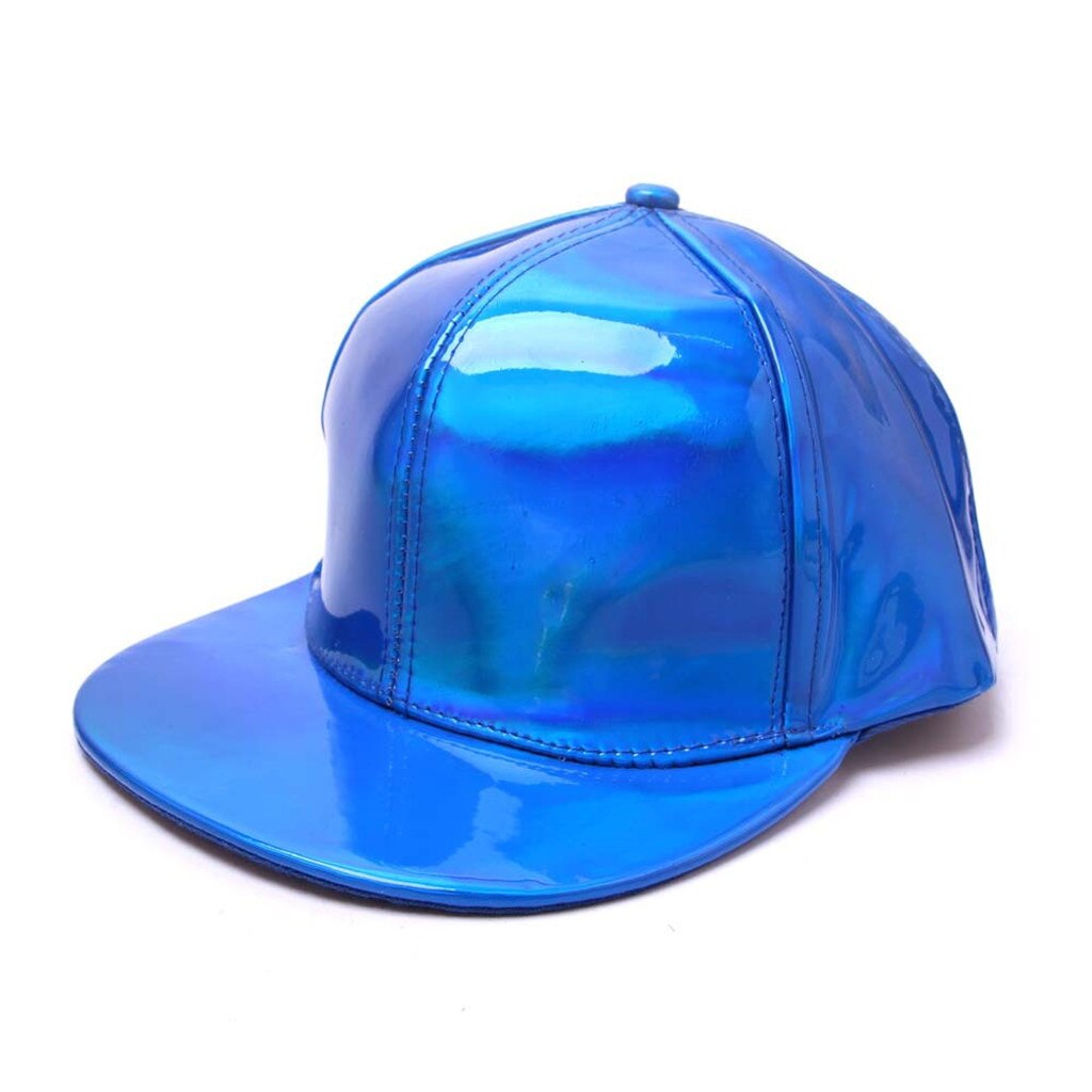 Mand kvinder baseball ensfarvet fluorescerende fladbrætt hat hip-hop hat udendørs klassisk stil cap lavet justerbar hat кепка: Blå