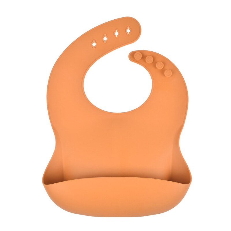 Bavaglino per bambini in Silicone morbido impermeabile tinta unita per bambini ragazza ragazzo bavaglino regolabile per bambini pranzo per bambini roba per l'alimentazione roba per bambini Unisex: orange