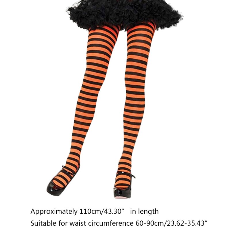 Collant a righe multicolore arcobaleno da donna calze opache collant sottili per costume Cosplay di Halloween di natale