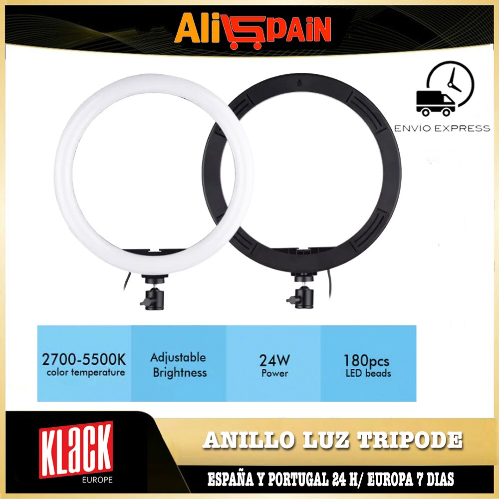 Aro de Luz Led Anillo para hacer Tik Tok Aros Video y Foto Selfie Tripode 180cm Luz 3 Colores Influencer Oferta Klack