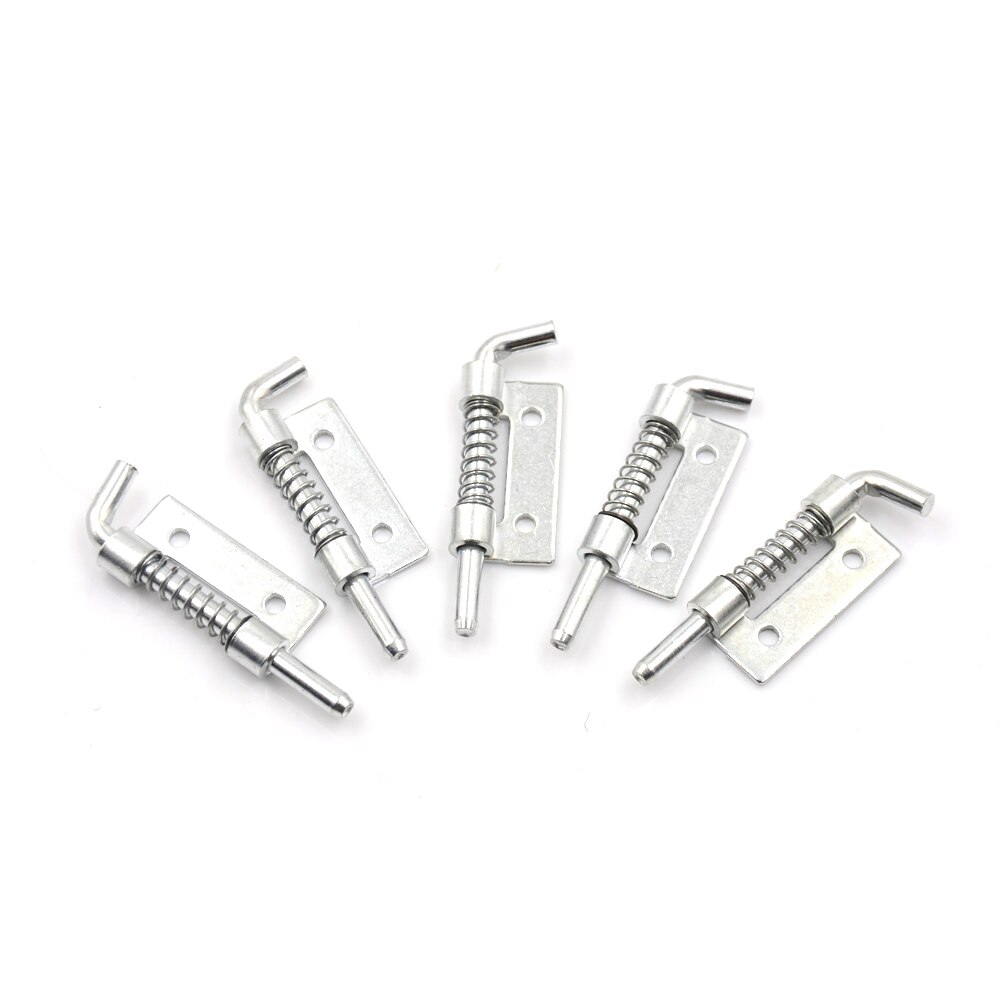 5 stk fjederbelastet metal sikkerhedsspærre boltlås sølvfarvet fjederlåse dørkabinet hængsler hardware 5.3 x 1.7cm