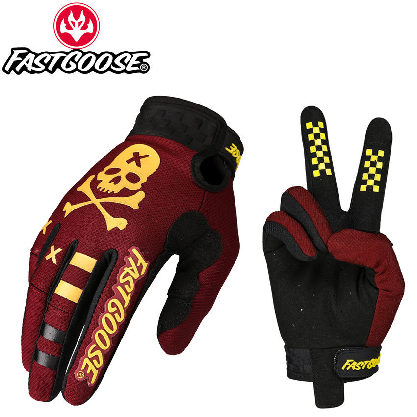 FASTGOOSE Motocross MX guantes motocicleta dedo completo bicicleta BMX MTB ATV todoterreno ciclismo de montaña Luvas S-XXL: Rojo / XXL