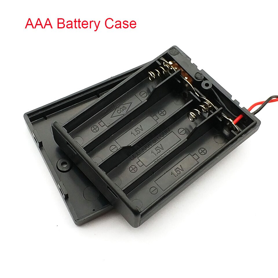 1Pcs Aaa Batterij Houder Case Box Met Leads Met Aan/Uit Schakelaar Cover 4 Slot Standaard Batterij Container