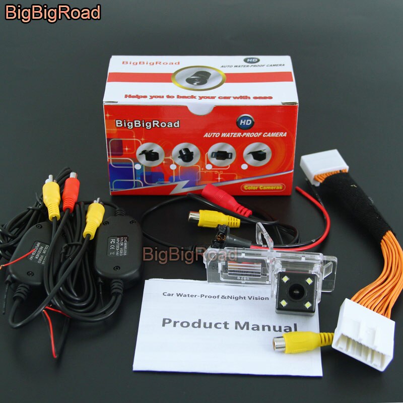 BigBigRoad For Renault Clio 4 IV Car Rear View Backup Reverse Parking Camera With RCA Port Adapter: With Wireless