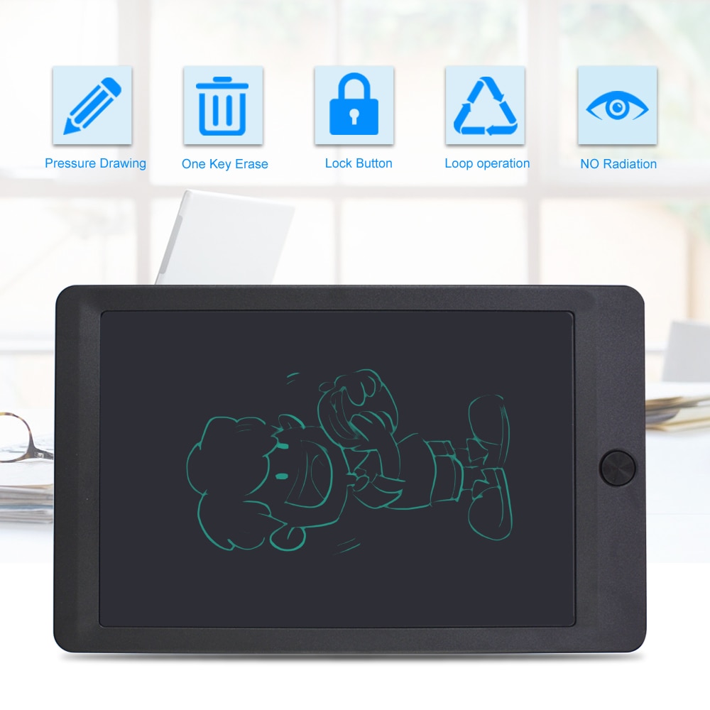 CHIPAL 10'' LCD Digital Writing Tablet Handwriting Drawing Message Pad Graphics e-write Board for Kids Children notepad