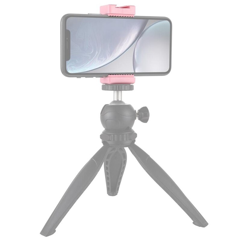 PULUZ 4 pièces PU448F Selfie bâtons trépied montage pince de téléphone avec 1/4 pouces trous de vis et Base de chaussure froide