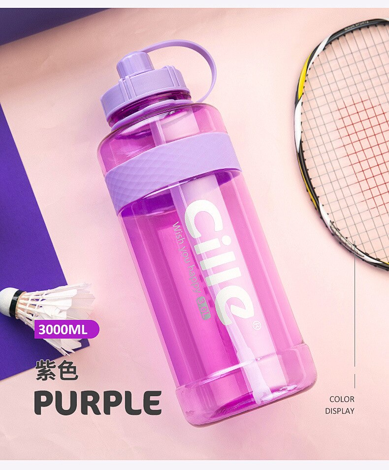 1000ml BPA Free Sport Drinking Water Bottle with Straw 1L 2L 3L Plastic Water Drinking Bottle for Water