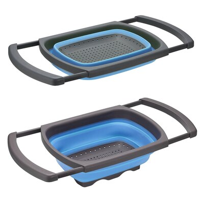 Bassin pliant multifonctionnel, panier de rangement en plastique, pratique pour gagner de l'espace, égouttoir de cuisine: 1