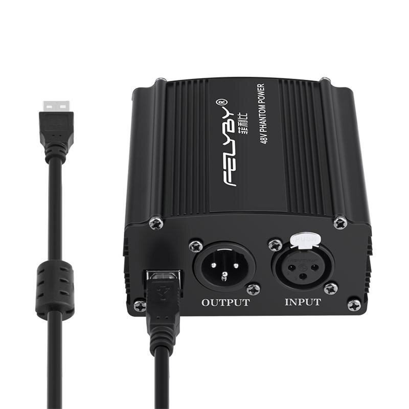FELYBY 48V phantom power for any condenser microphone recording
