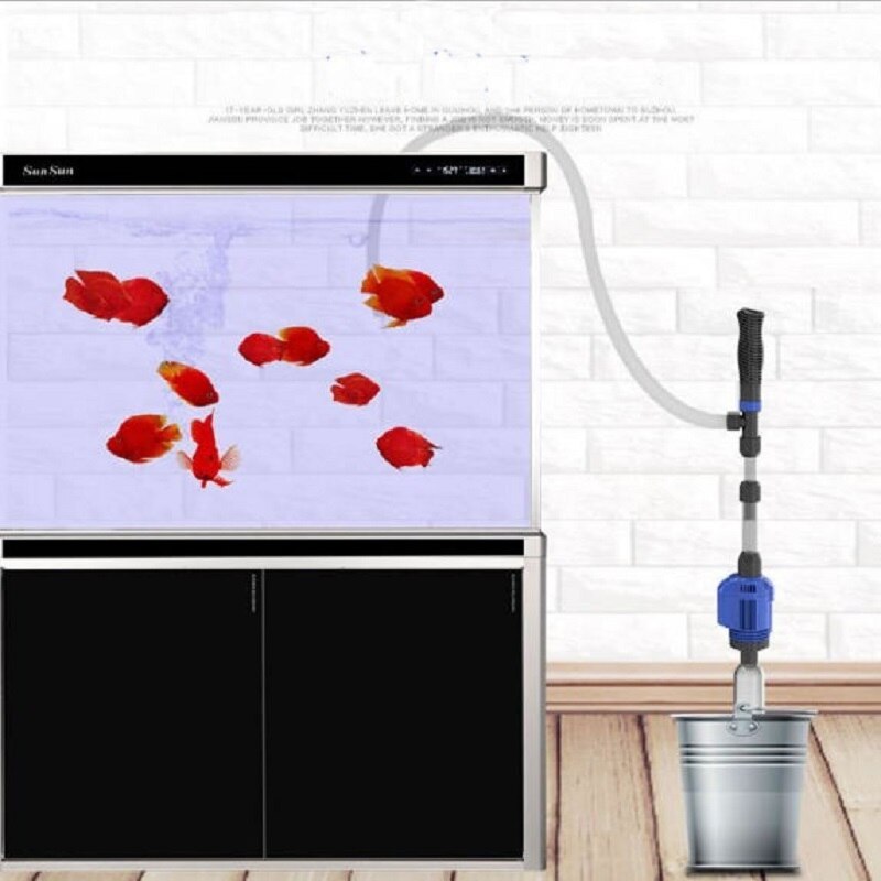 Aquarium Electric Syphon Operated Fish Tank Sand Washer 220V Powerful Suction Vacuum Gravel Water Changer Siphon Cleaner Filter