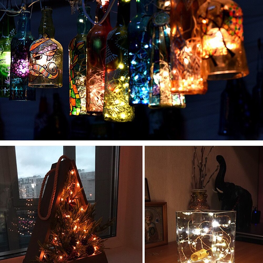 Bar LED wein flasche kork Schnur lichter dekoration girlande wein flasche Gebühr lichter Weihnachten kupfer draht Schnur lichter