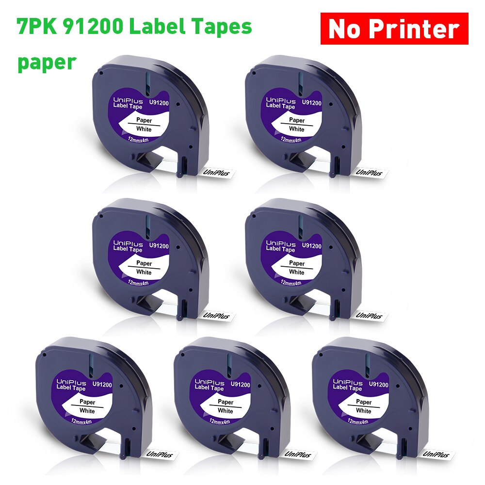 Dymo Labeling Machine Dymo Letratag 100H Dymo LT100H LT-100H Dymo Labeller with 7PK Compatible Dymo Tape 12267 12mm LT Label: 7PK 91200