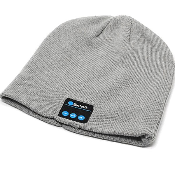 Drahtlose Bluetooth Gestrickte Mütze Hütte mit Kopfhörer Musik Anruf Funktion für Männer Ich bin Freien Verwenden &Ampere; T8: grau wihte