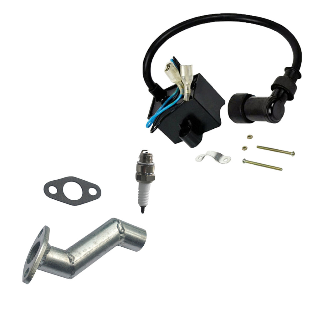 Insugsmanifold & Tändspole & Tändstift för 49cc 66cc 80cc Motoriserad Cykel