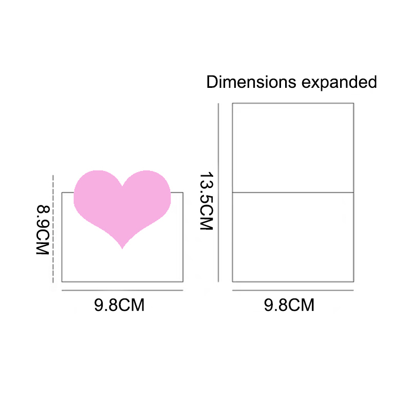 Love Heart Card Birthday Valentine's Day Greeting Heart Message Card Wedding Guest Cards