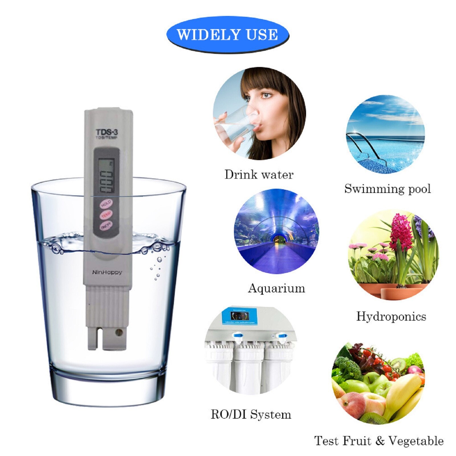 Water Niveau Tester Draagbare Zwembad Analytische Instrumenten Ph Chloor Meter Voor Aquarium N50