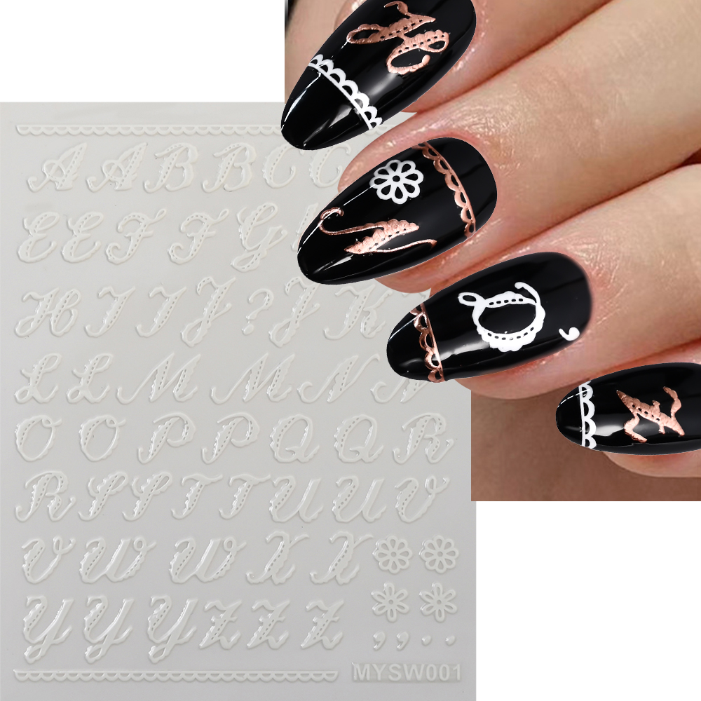 Calcomanías adhesivas con letras en inglés doradas y plateadas, pegatinas 3D metálicas con 26 alfabeto para decoración de uñas, deslizadores de manicura con letras 3D, 1 ud.: Lavanda